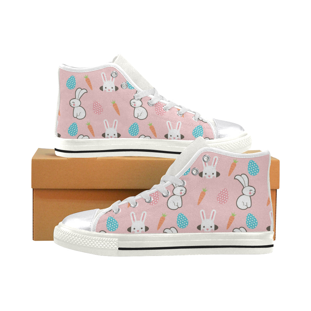 Rabbit White Women’s Classic High Top Canvas Shoes