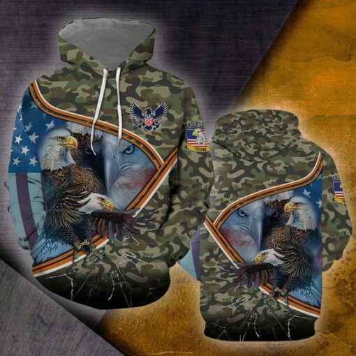 I Love American Veteran Eagle 3D All Over Print Shirts For Men & Women, Happy Veteran Memorial 3D Shirts, Veteran Day