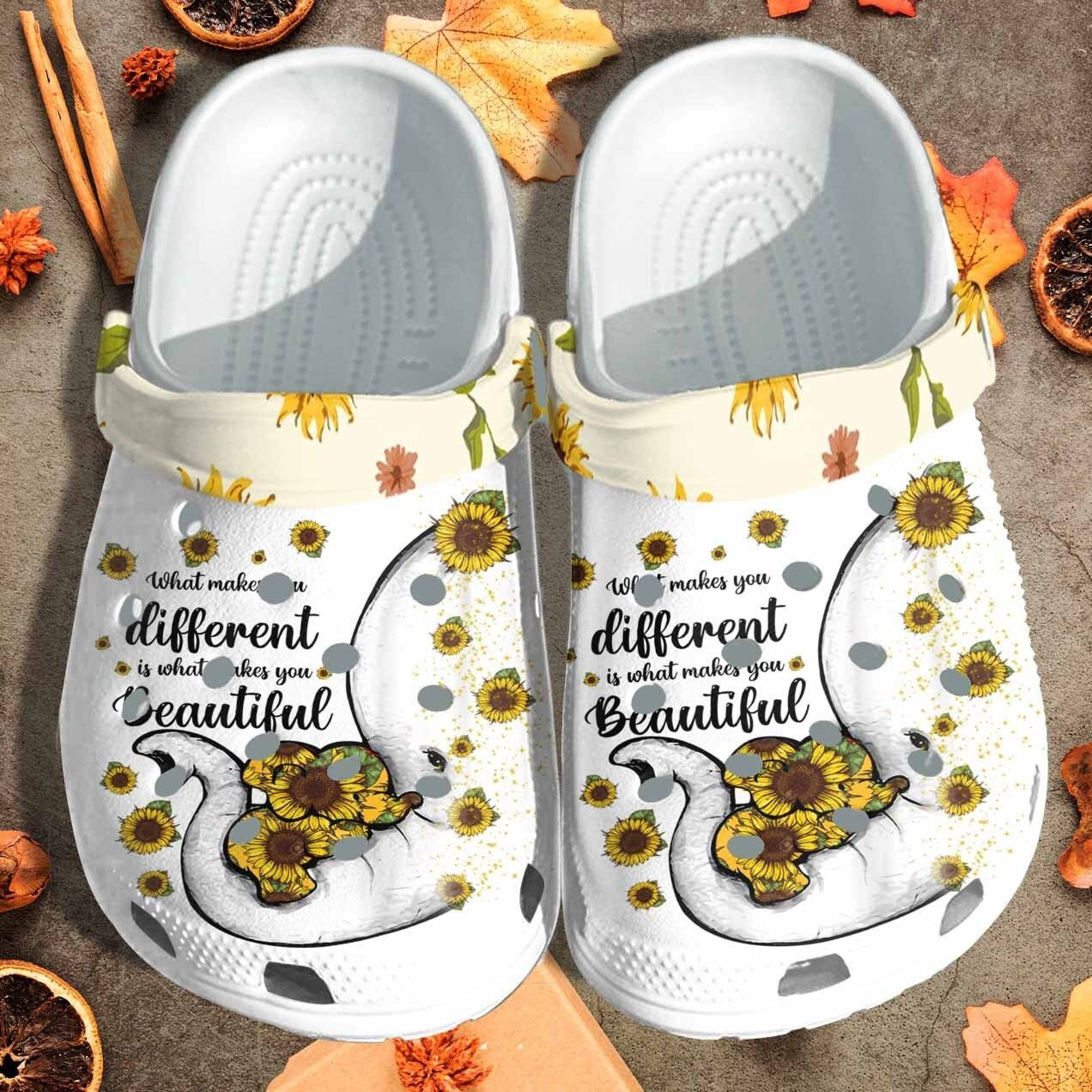 Sunflower Elephant Mother Autism Awareness Crocs Shoes Clogs Gift Mothers Day