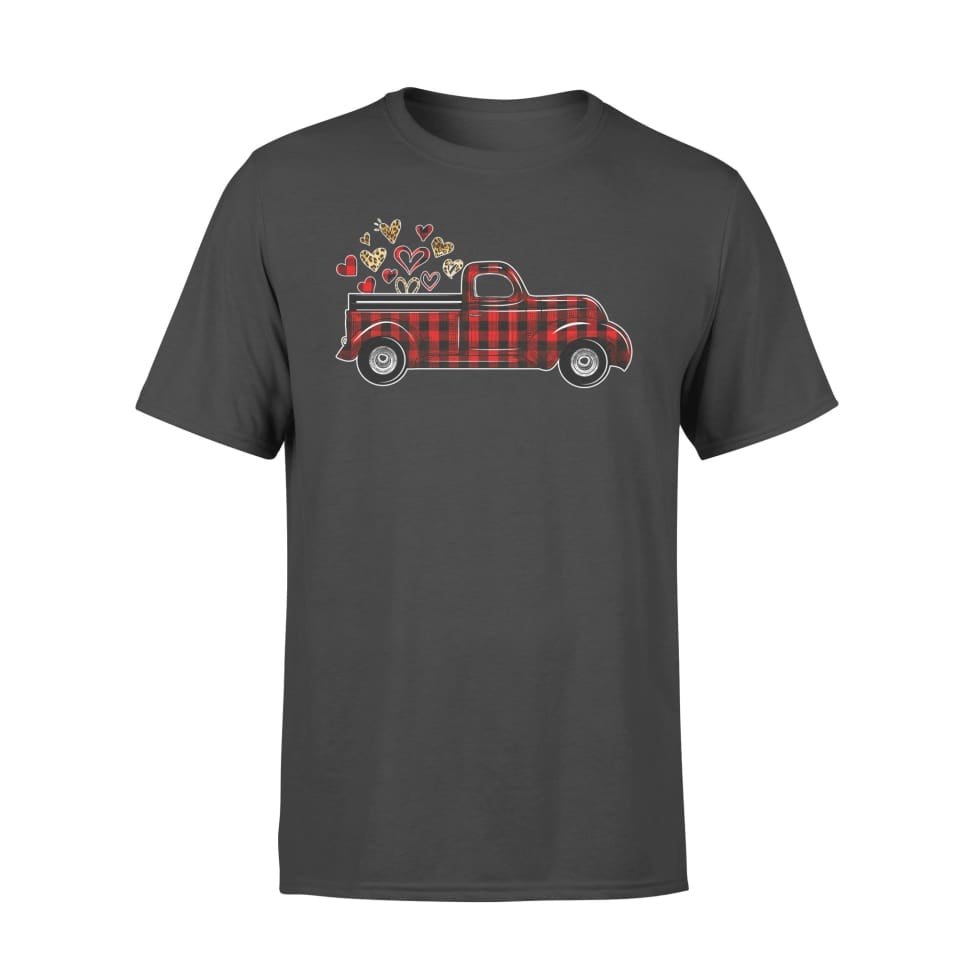 Valentine’S Day Truck Red Plaid And Leopard Pattern Unisex T-Shirt Hoodie Sweatshirt Plus Size S-5Xl