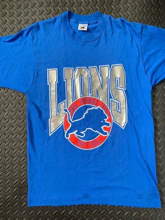 Vintage 90S Detroit Lions Metalic Spellout Shirt