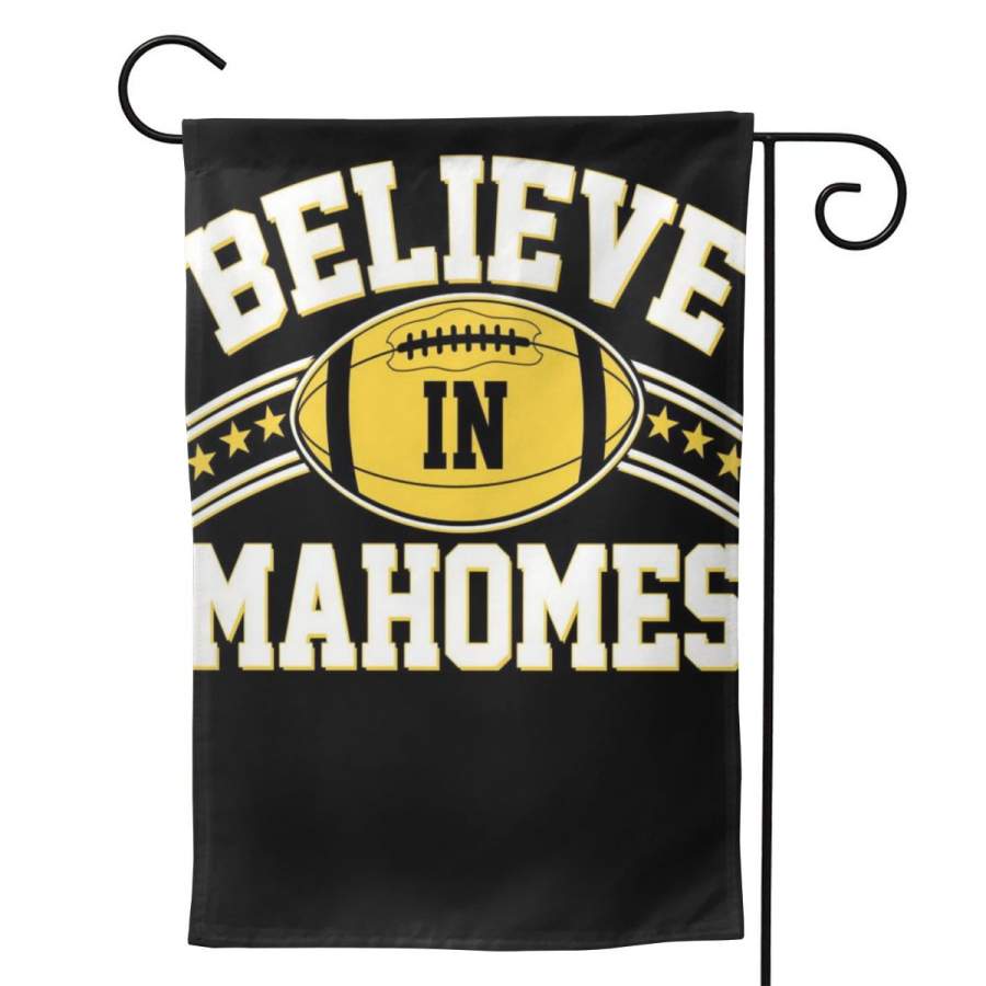 2 Pcs Garden Flag Believe In Mahomes KC Football Kansas City Fan Horizontal Poster 12.5″x18″ -Mothers Day, Birthday Gifts for Mom, Dad, Wife, Husband, Daughters, Grandma, Friends