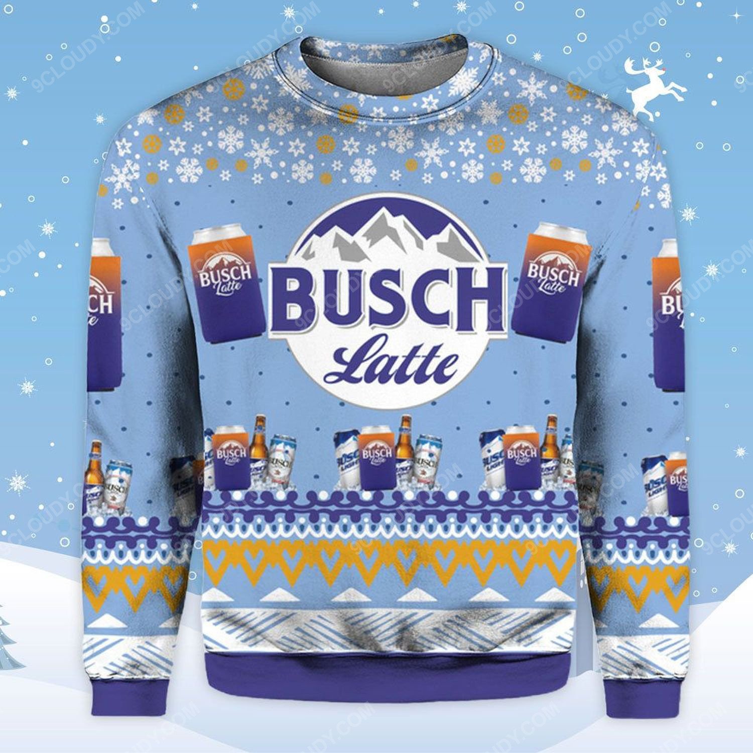 Busch Latte Snowflake Ugly Christmas Sweater 2021 Shirt For Women Men Couple Family Funny Cute