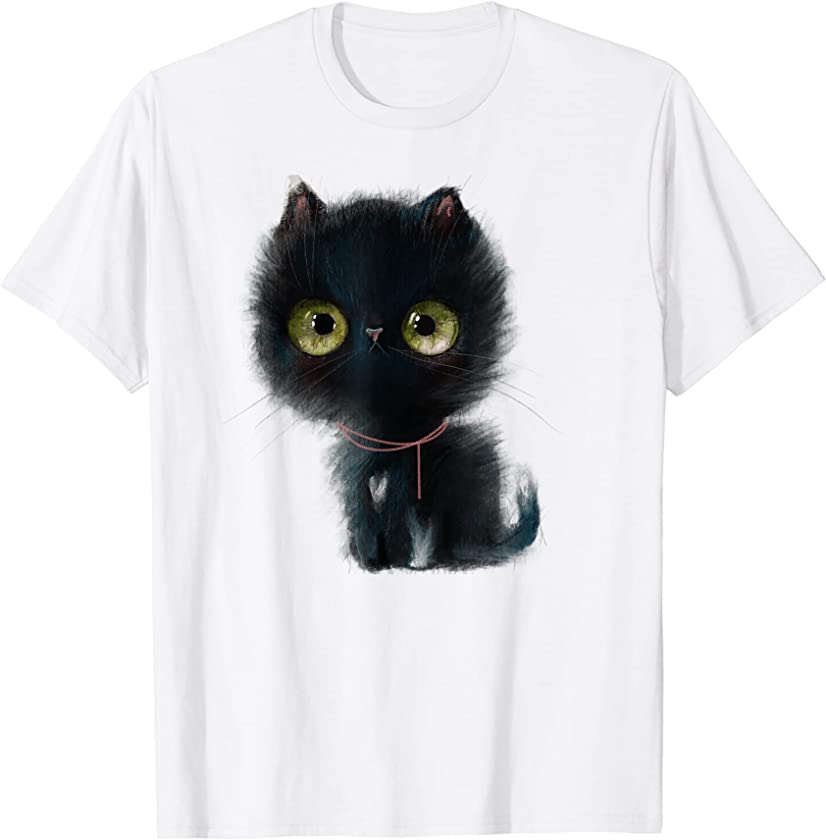 Cute Kitten Tshirt, Girls Kitten Shirt, Womens Kitten T-Shirt