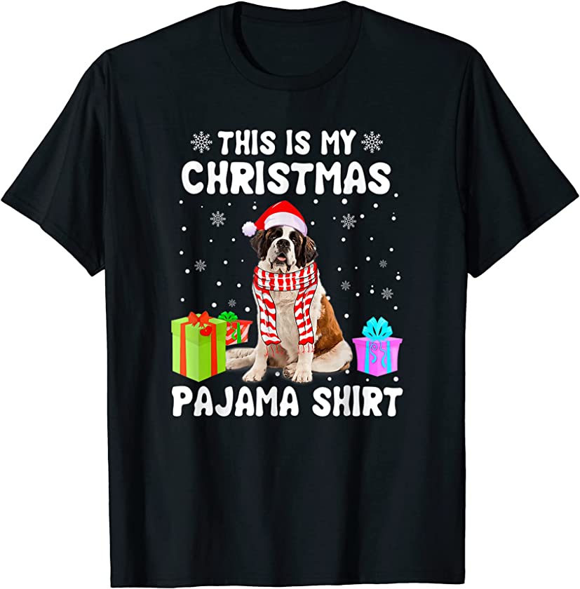 Puppy Lover This Is My Christmas American Bernard Dog Pajama T-Shirt