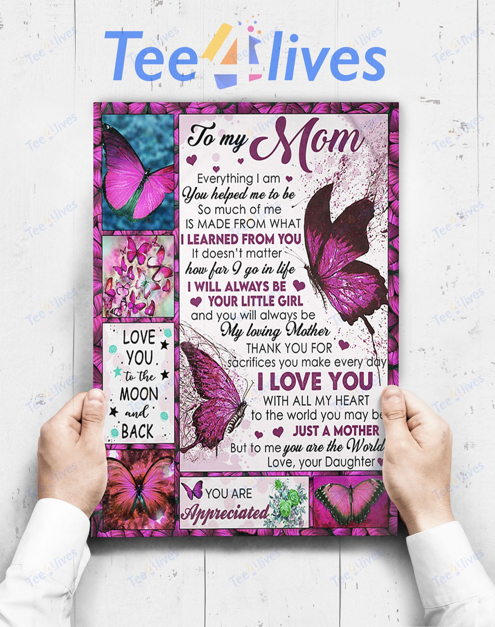Custom Poster Prints Wall Art You Are The World Lovely Gift For Mom
