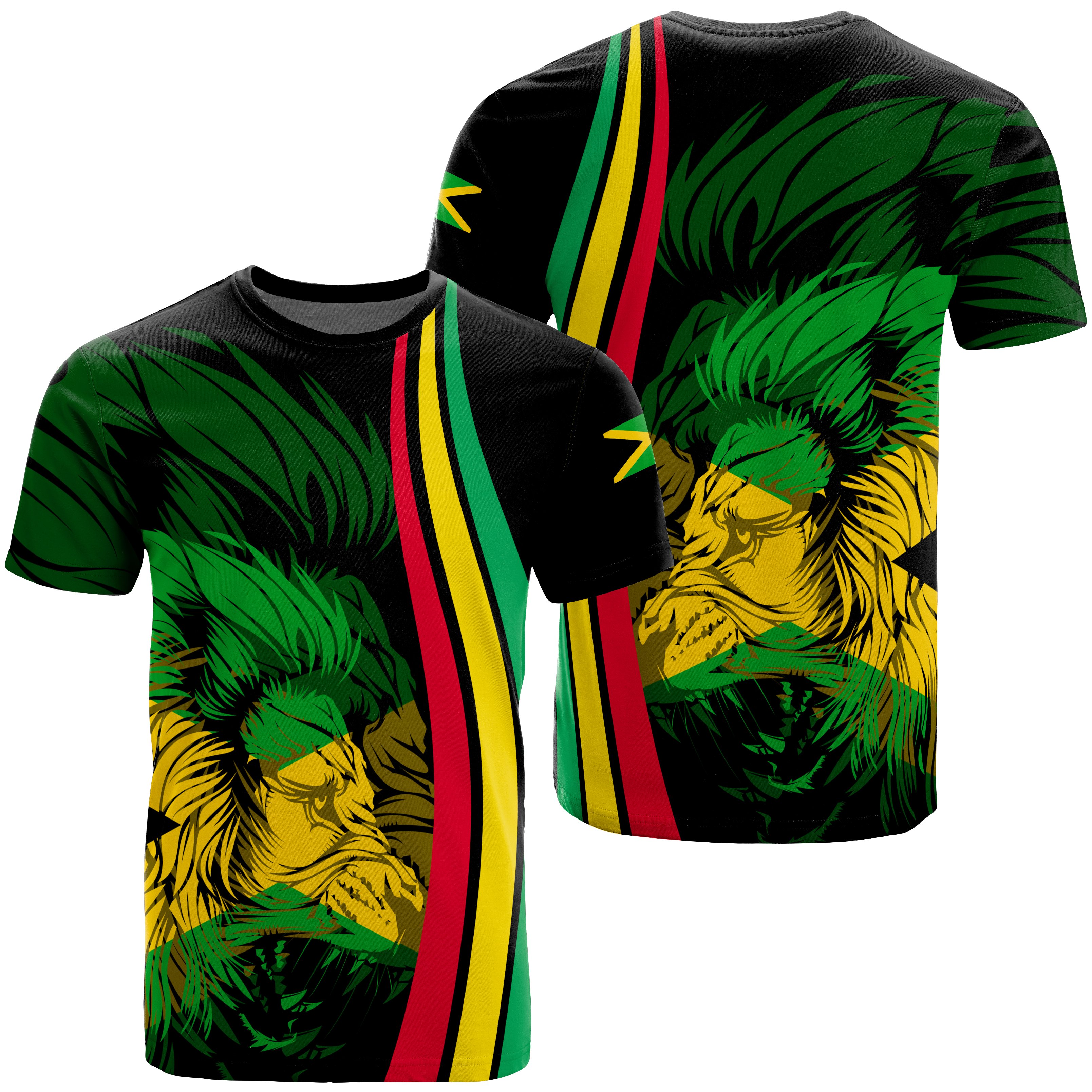 1stTheWorld Jamaica Flag Rasta Lion T-Shirt – Ten Style – J6