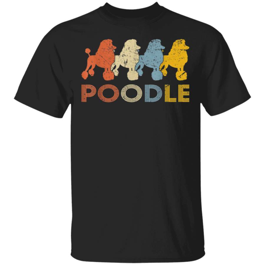 Vintage Poodle Dog Dad Dog Mom Valentines Gift Tshirt