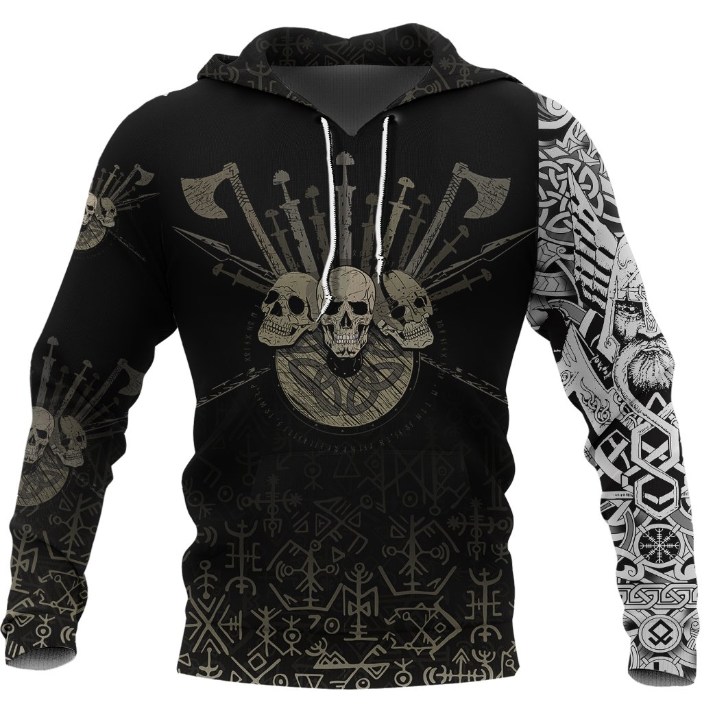 (Custom) Viking Hoodie Three Skull Of Viking A27