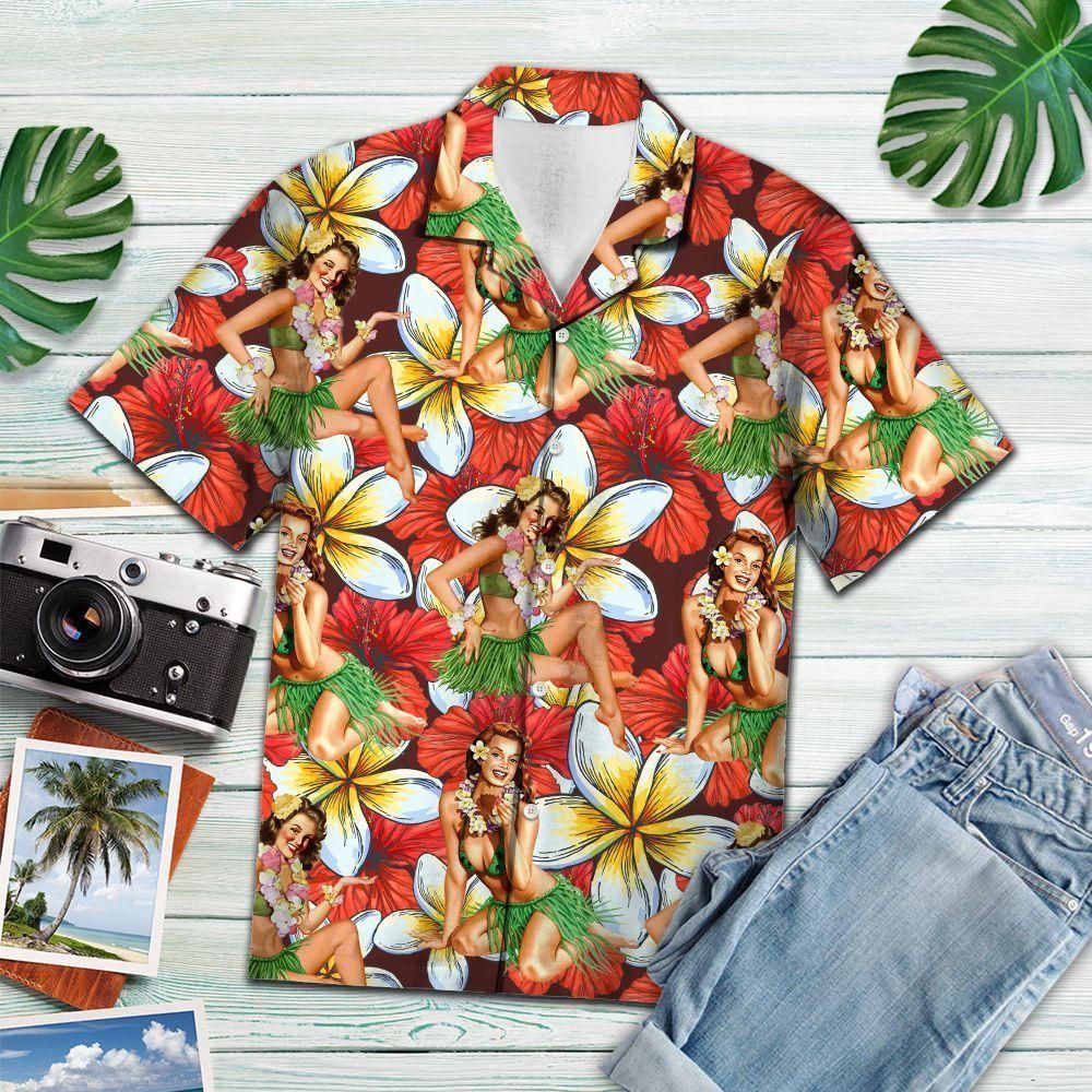 Aloha Sexy Girl Aloha Hawaiian Shirt Colorful Short Sleeve Summer Beach Casual Shirt For Men And Women