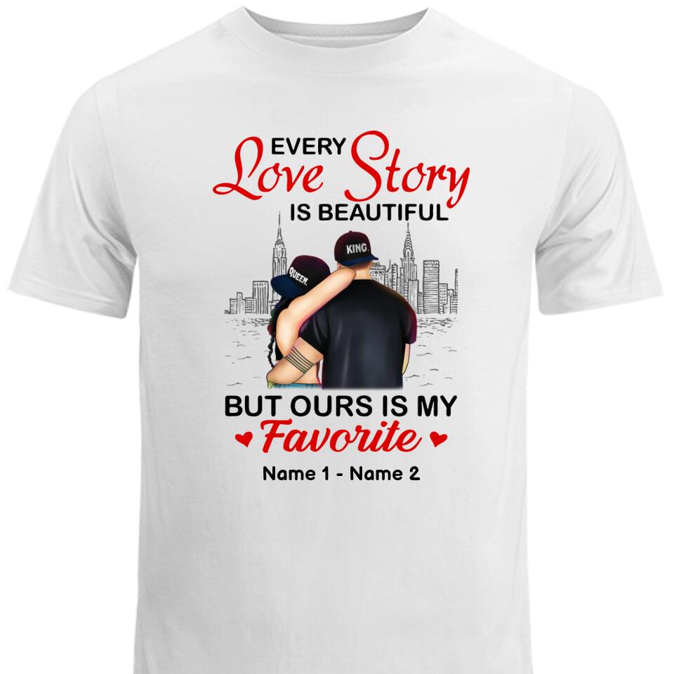 Custom Couple Gift, Every Love Story Is Beautiful Tshirt – Trending Personalized