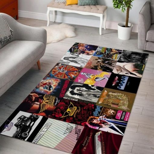 Aerosmith Ver 1 Rug All Over Print Logo Custom Area Rug Carpet Full Sizes Home Living Rug Carpet Decor