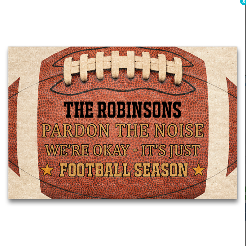 Personalized American Football Season Rugby Family Pardon The Noise Indoor And Outdoor Doormat Gift For Football Lovers Decor Warm House Gift Welcome Mat