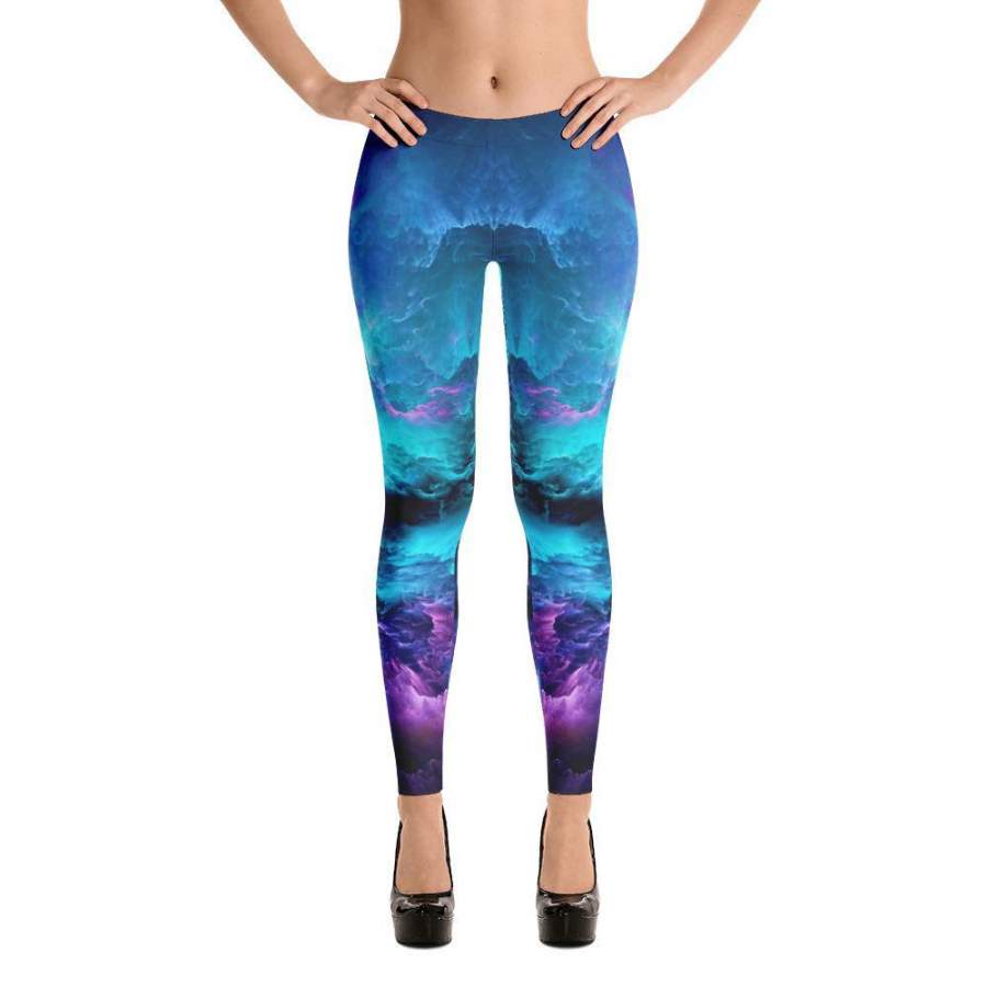 Abstract Psychedelic Nebula Space Cut & Sew Handmade Leggings