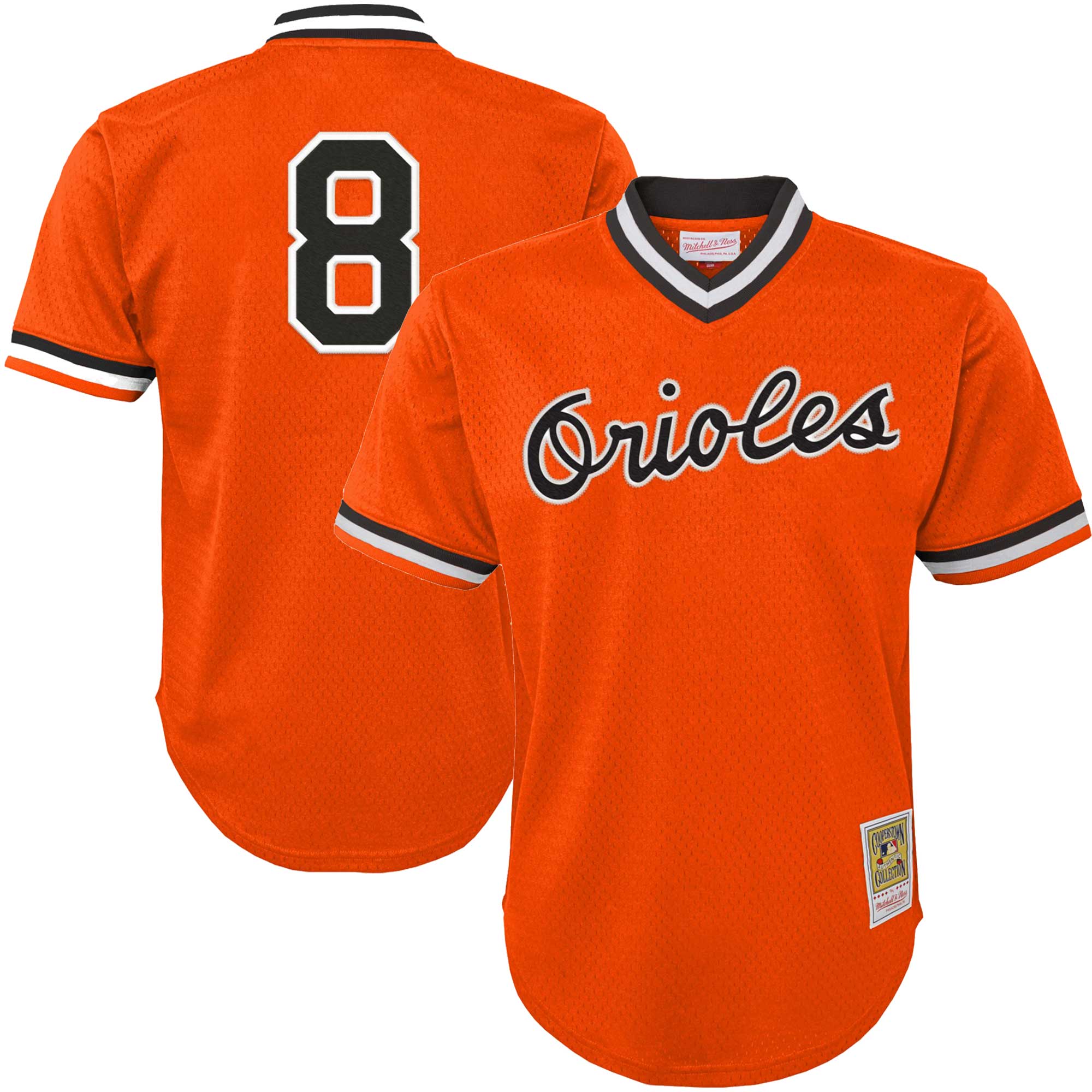 Cal Ripken Jr. Baltimore Orioles Mitchell & Ness Youth Cooperstown Collection Mesh Batting Practice Jersey – Orange