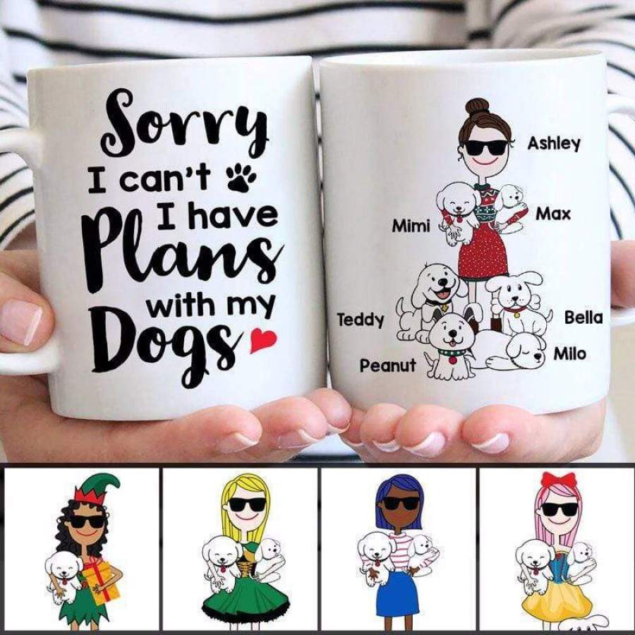 Stick Plans With My Dogs Christmas Personalized Mug