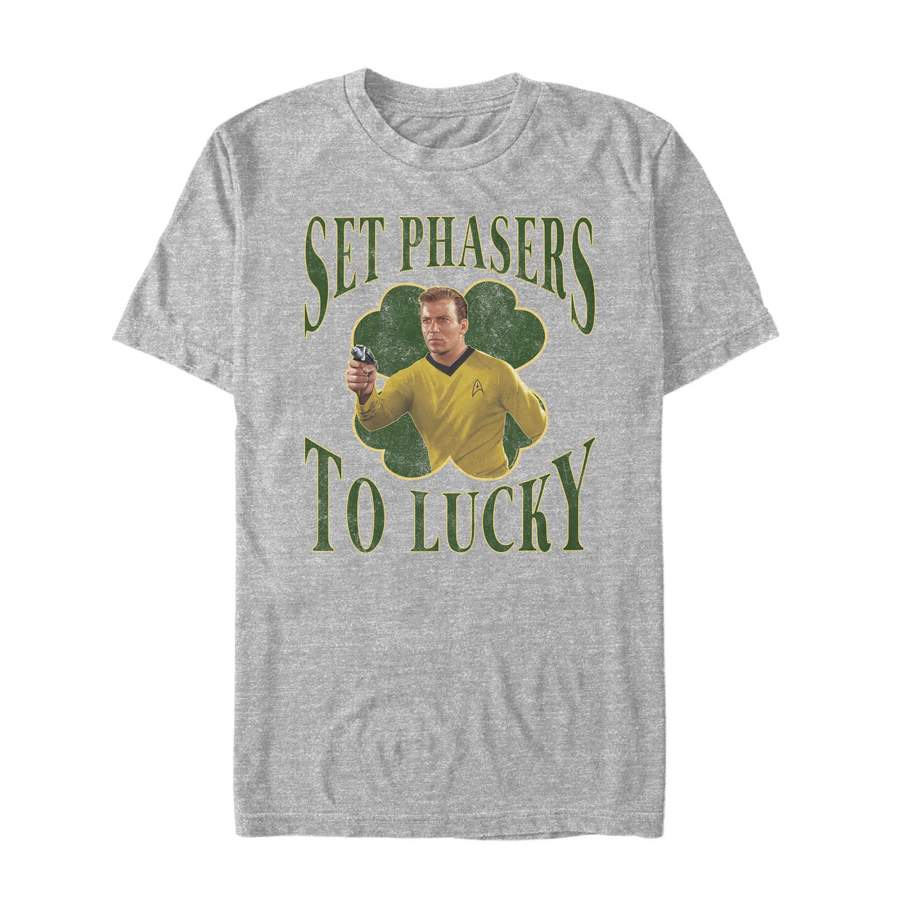 Star Trek Men’s St. Patrick’s Kirk Phasers to Lucky  T Shirt