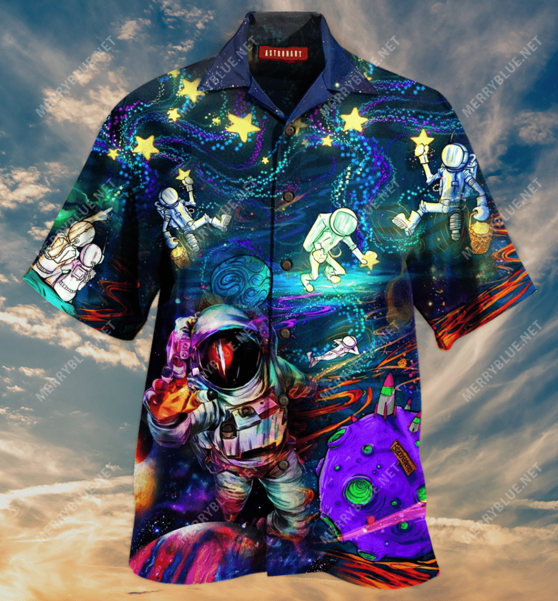 Amazing Astronauts In The Galaxy Unisex Hawaiian Shirt