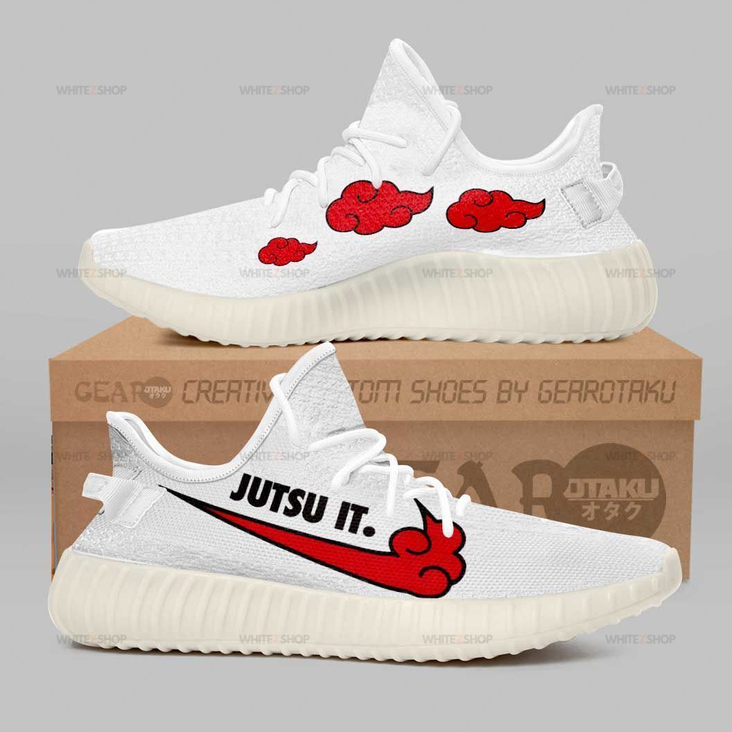 Akatsuki Shoes Just Jutsu It Yeezy Running Shoes  Custom Anime Naruto Shoes  Custom Shoes