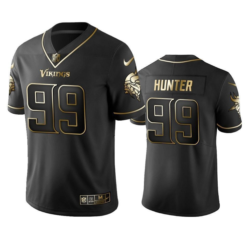 Minnesota Vikings Danielle Hunter Black Golden Edition 2021 Vapor Untouchable Limited Mens 3D Jersey