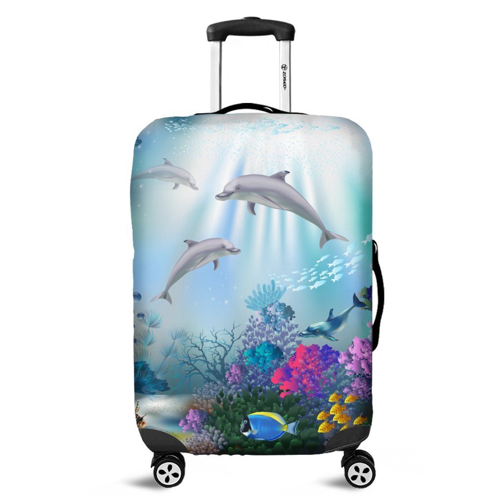 Hawaiian Dolphins Play The Ocean Polynesian Luggage Covers