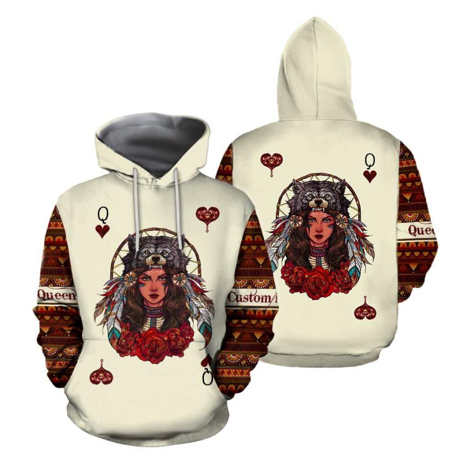 Custom Name – Native Queen 3D All Over Printed Shirt for Women