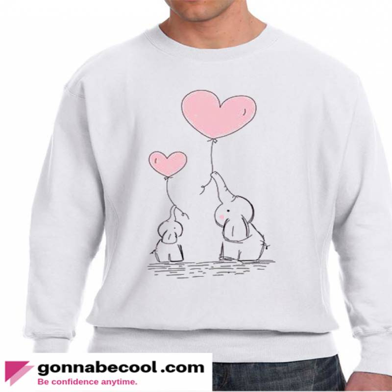 Elephant With heart Impressive Sweatshirt