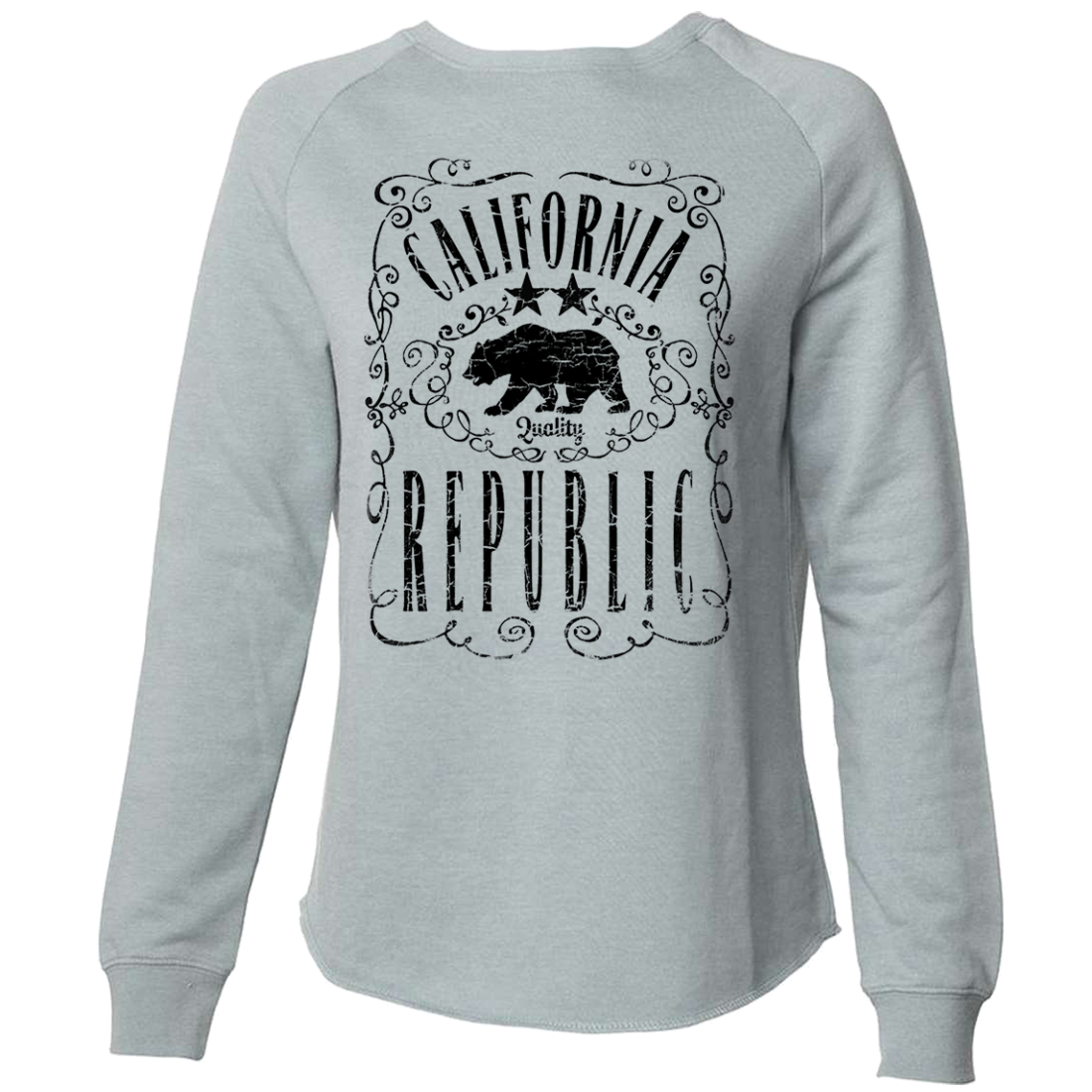 California Republic Jd Whiskey Black Print Super Soft Crewneck Sweater