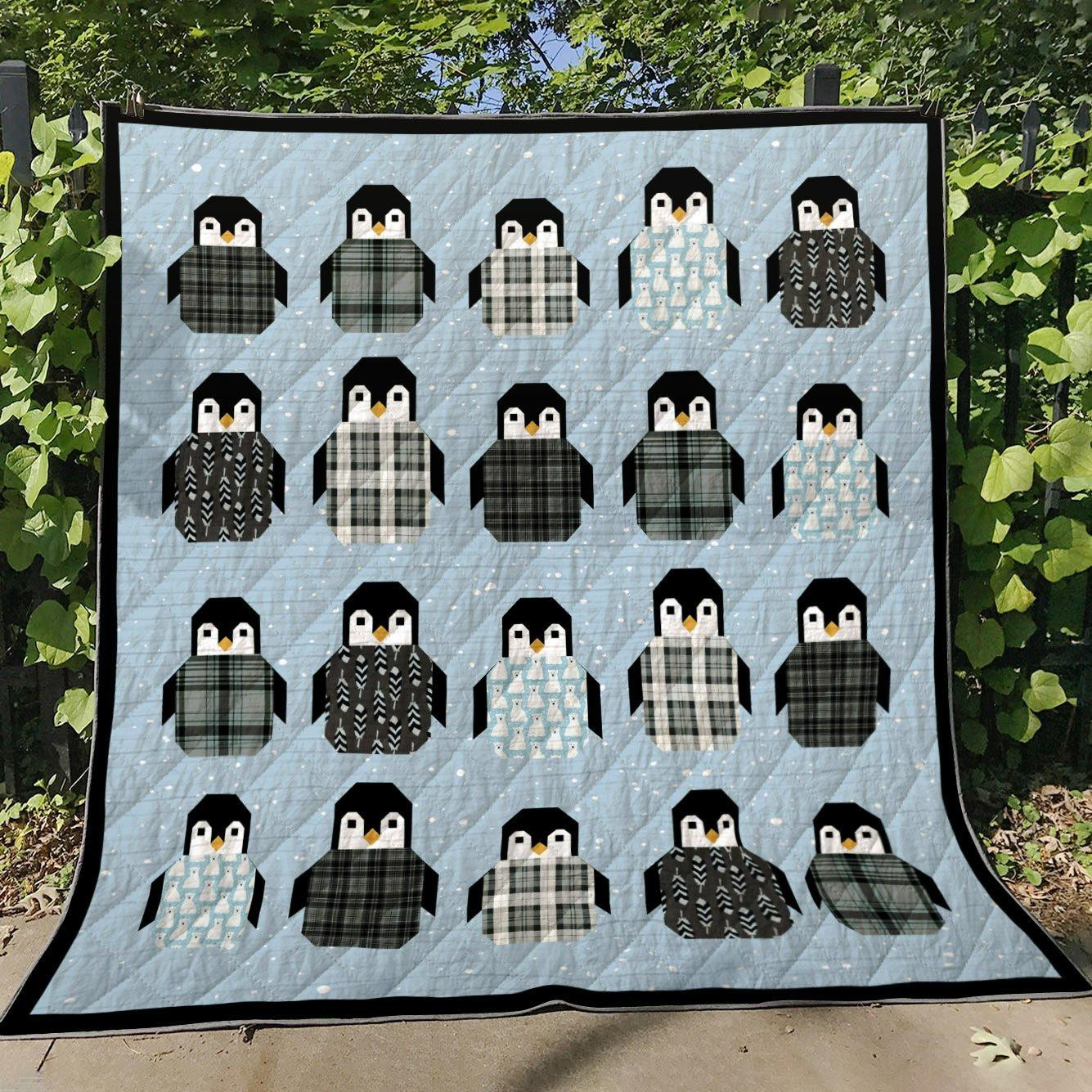 Penguin Pattern Dress Quilt Blanket Great Customized Blanket Gifts For Birthday Christmas Thanksgiving