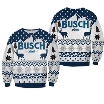 Busch Light Beer Deer Ugly Christmas Funny Sweater 2021