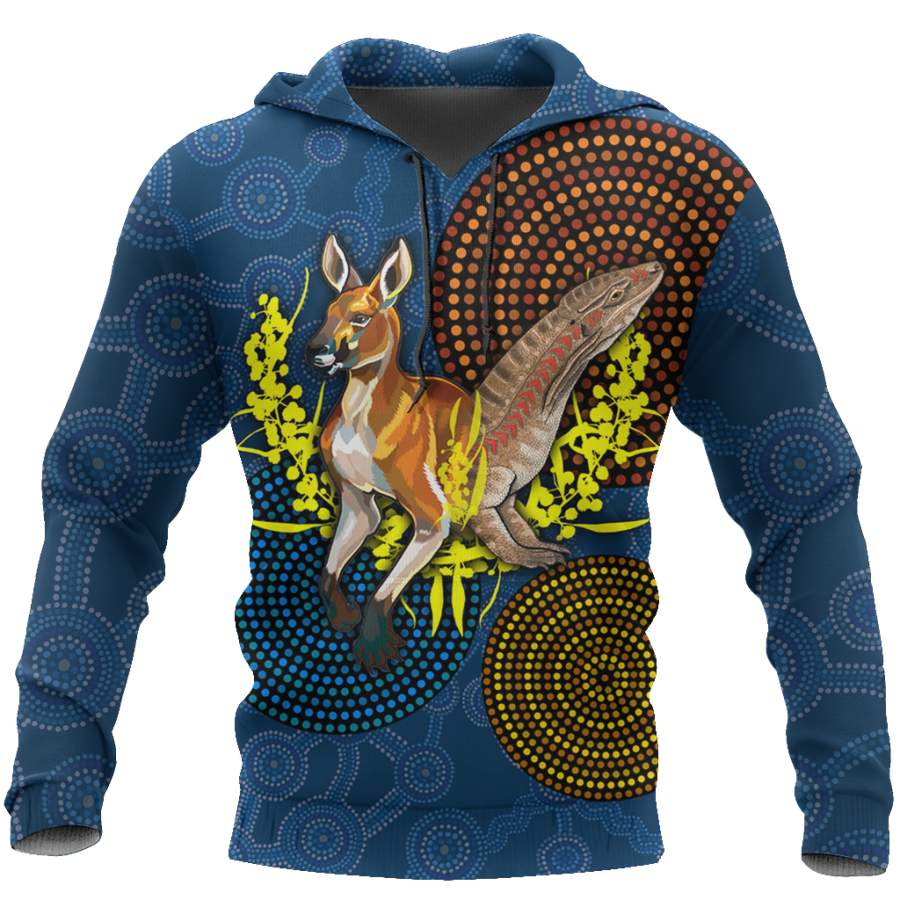 We are one Koori and Australia all over shirt for men and women blue TR030402