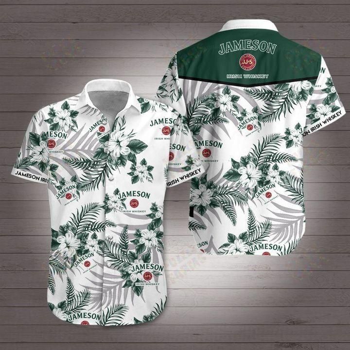 Jameson Irish Whiskey Hawaiian Shirt White Men Women Beach Wear Short Sleeve Hawaii Shirt - Kittyband Fashion