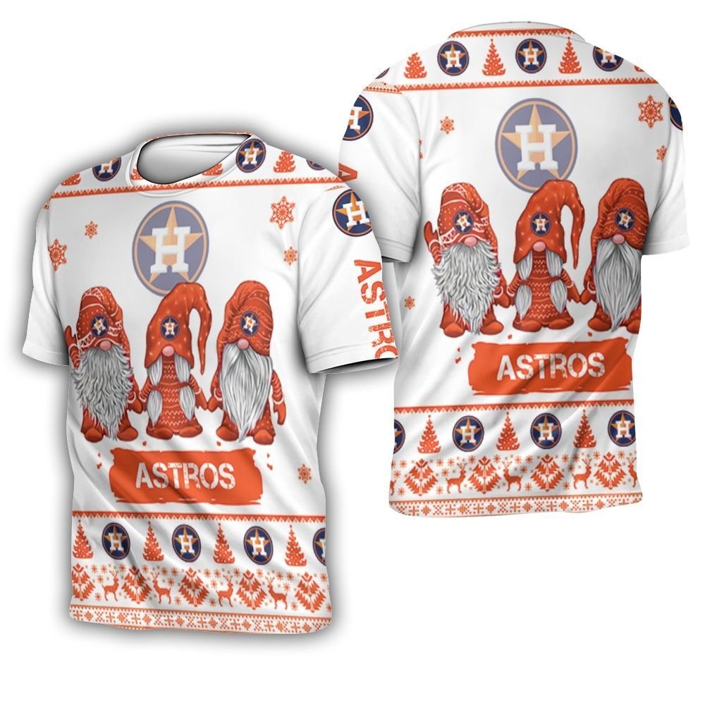 Christmas Gnomes Houston Astros Ugly Sweatshirt Christmas 3D 3D T-Shirt