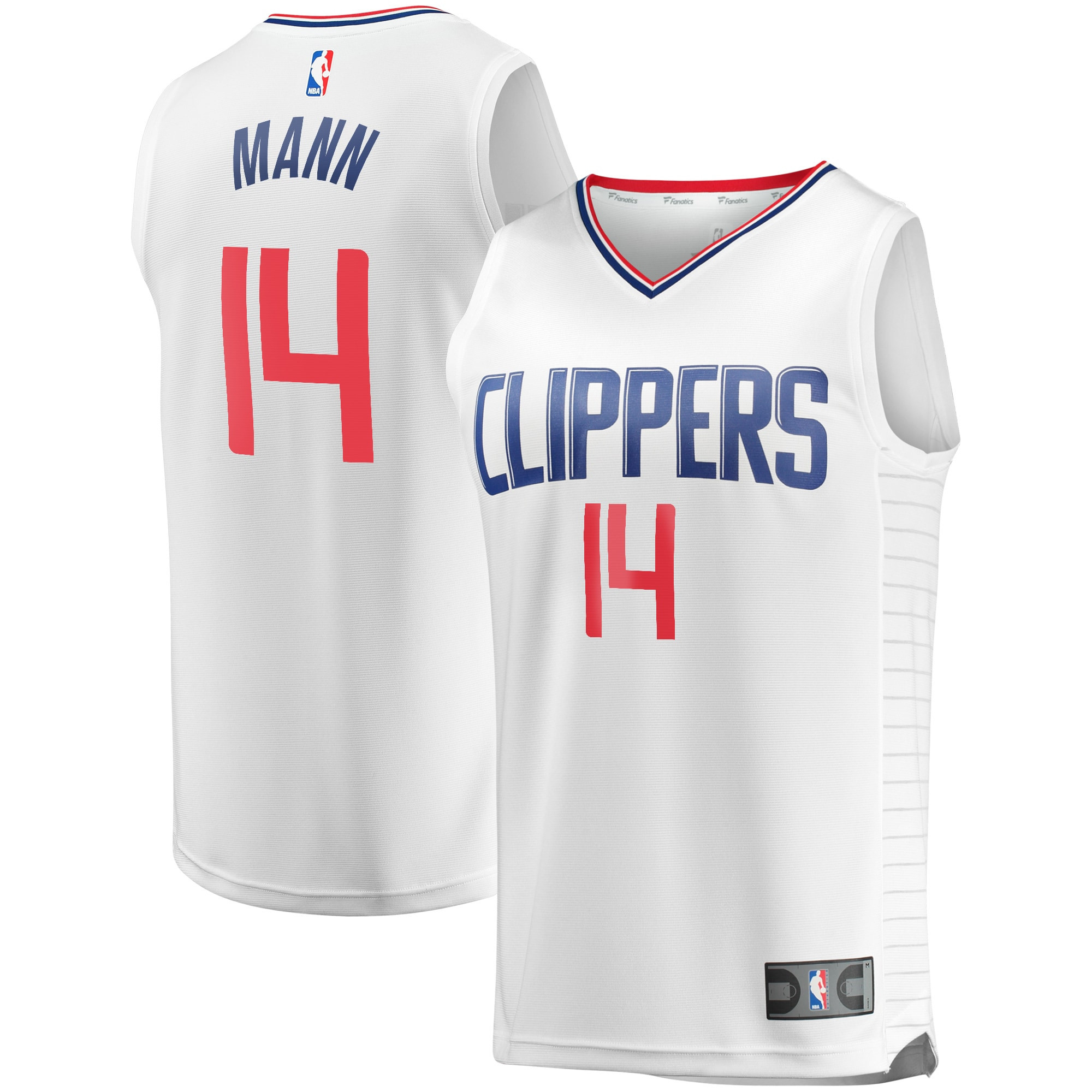 Terance Mann La Clippers Fanatics Branded Fast Break Replica Player Jersey White – Association Edition NBA