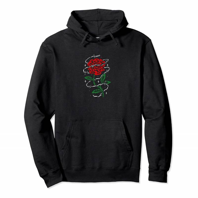 Barbed Wire Rose Aesthetic Soft Grunge Clothing Women Girls Pullover Hoodie, T Shirt, Sweatshirt