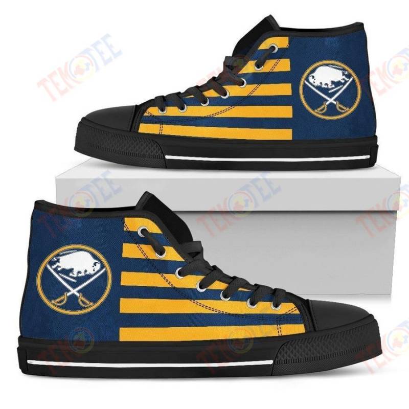 Mens Womens American Flag Buffalo Sabres High Top Shoes TMT752