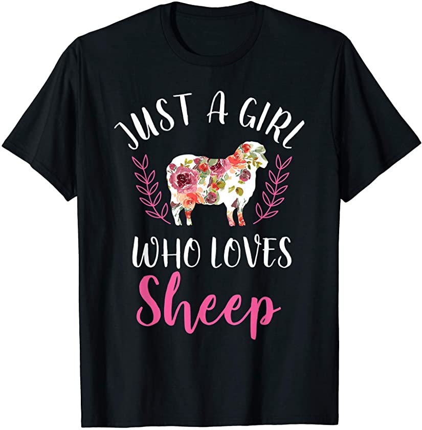 ”Just A Girl Who Loves Sheep” Animal Lover T-Shirt