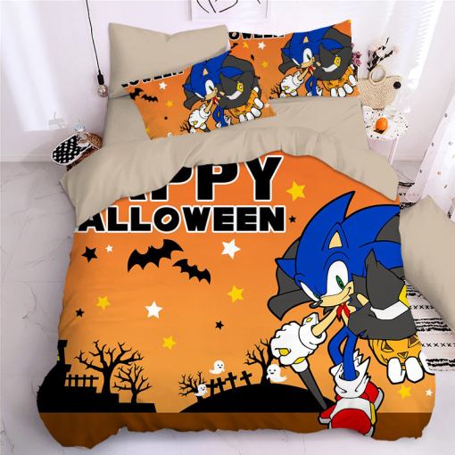 Sonic The Hedgehog 4 Duvet Cover Pillowcase Home Decor 3D Bedding Set 2605