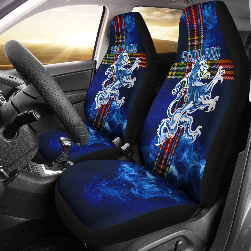 1Stscotland Car Seat Covers Blue Light Scottish Lions Special A25