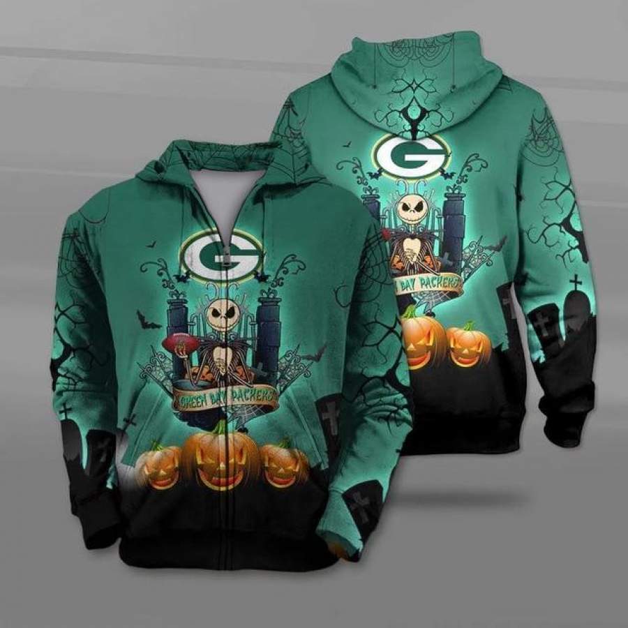 Green Bay Packers Halloween Zipper Hoodie