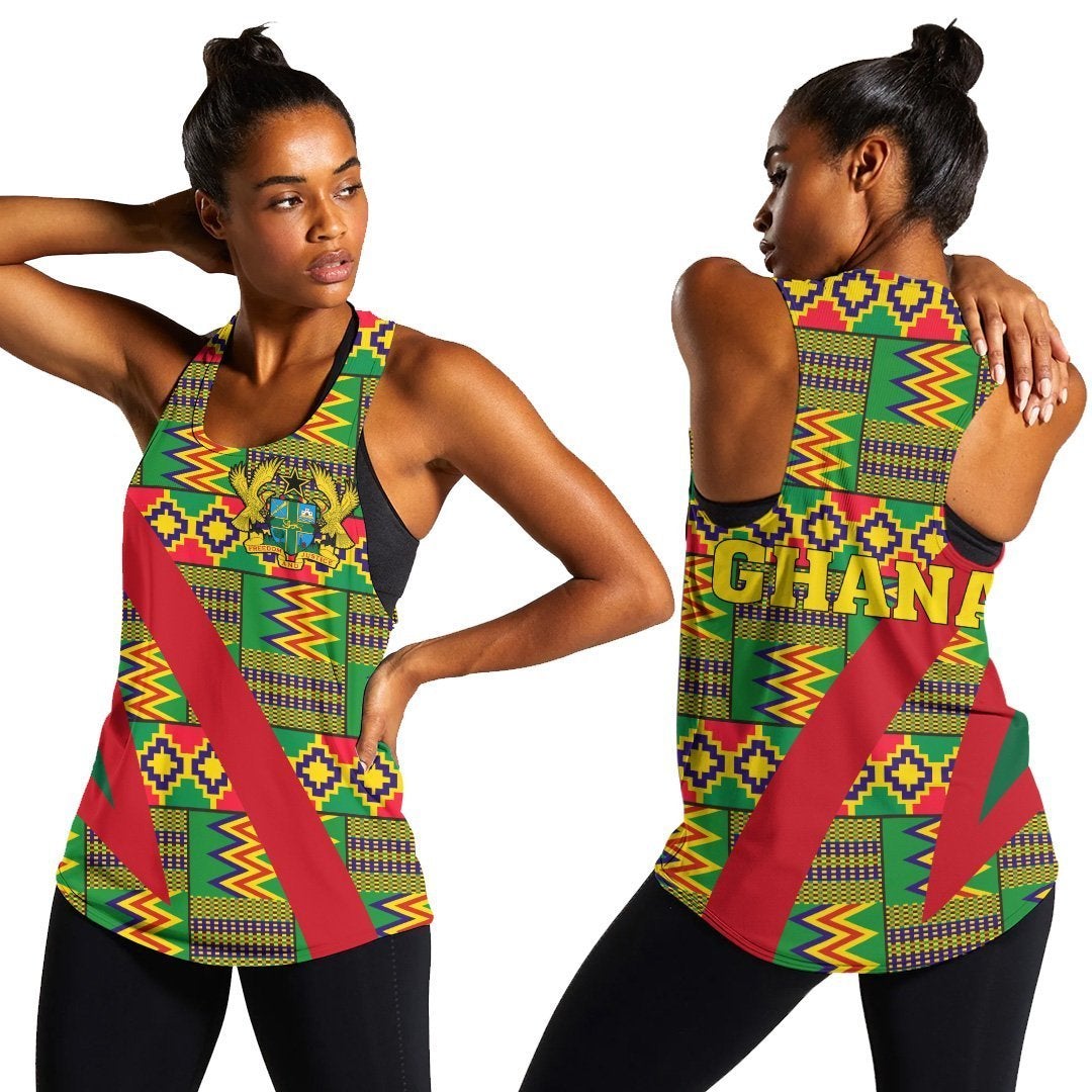 African Raceback Tank – Ghana Kente Women’S Racerback Tank – Fast Style