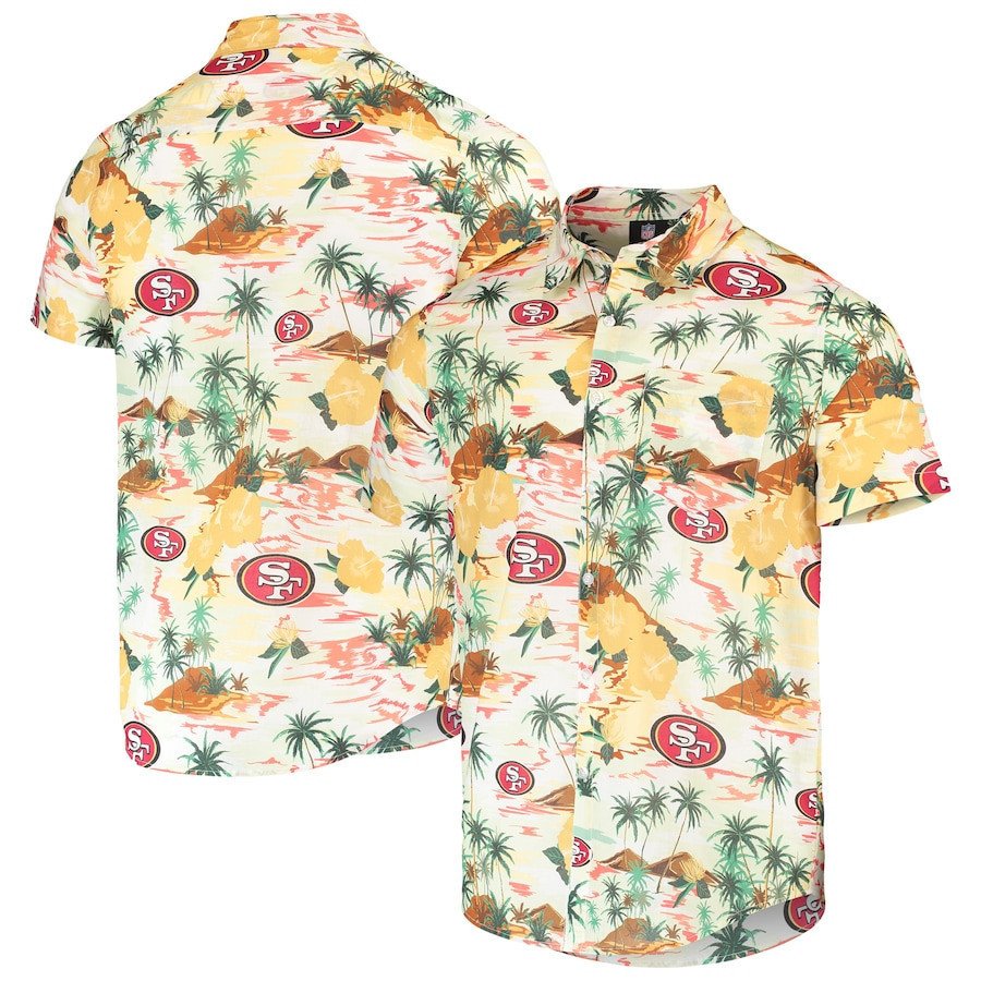 San Francisco Cream Paradise Floral Hawaii Shirt Ha18071