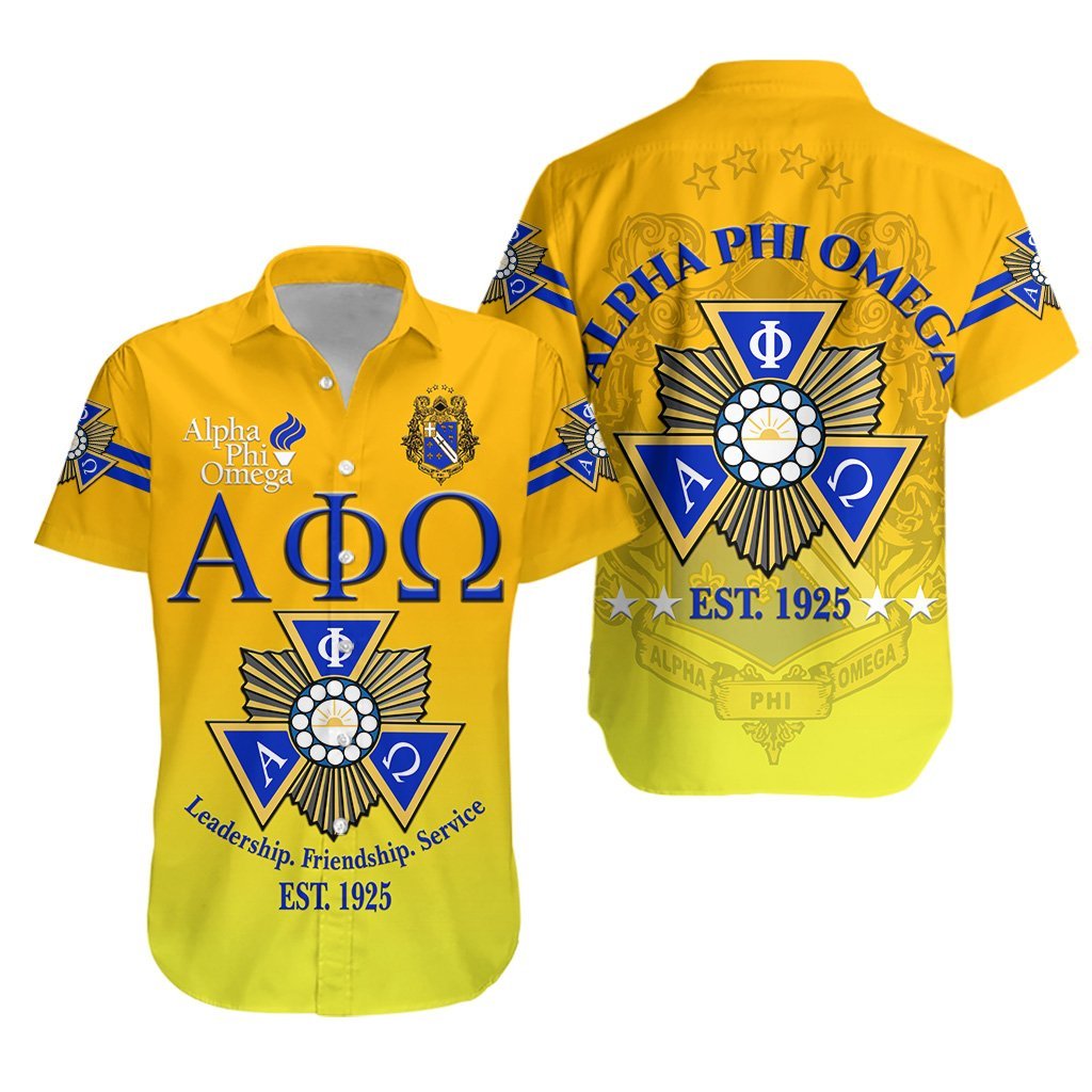 Alpha Phi Omega Apo Hawaiian Shirt Simple Vibes – Gold Lt8