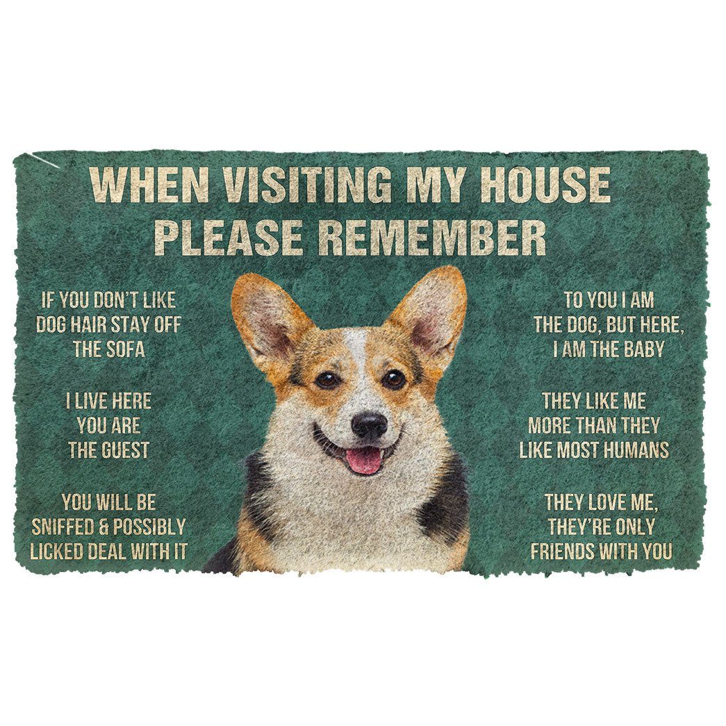 Gearhumans  GearHuman 3D Please Remember Corgi Dog’s House Rules Doormat