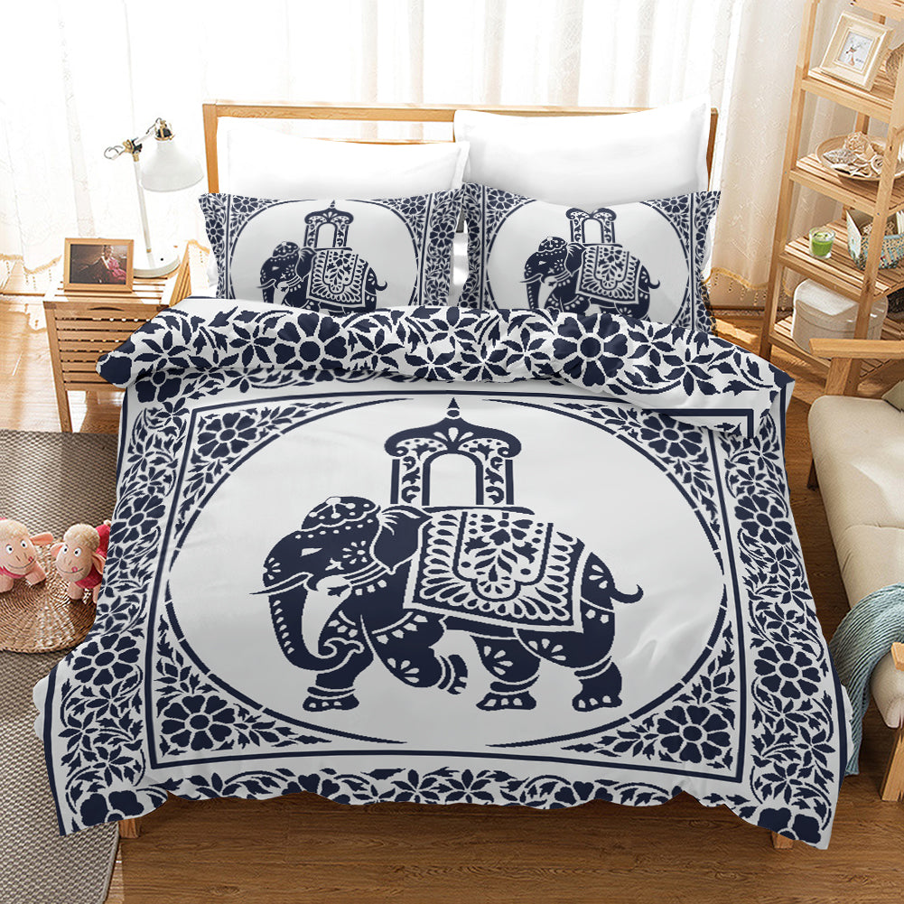 3D Bohemian Elephant Quilt Cover Set Bedding Set Pillowcases 99