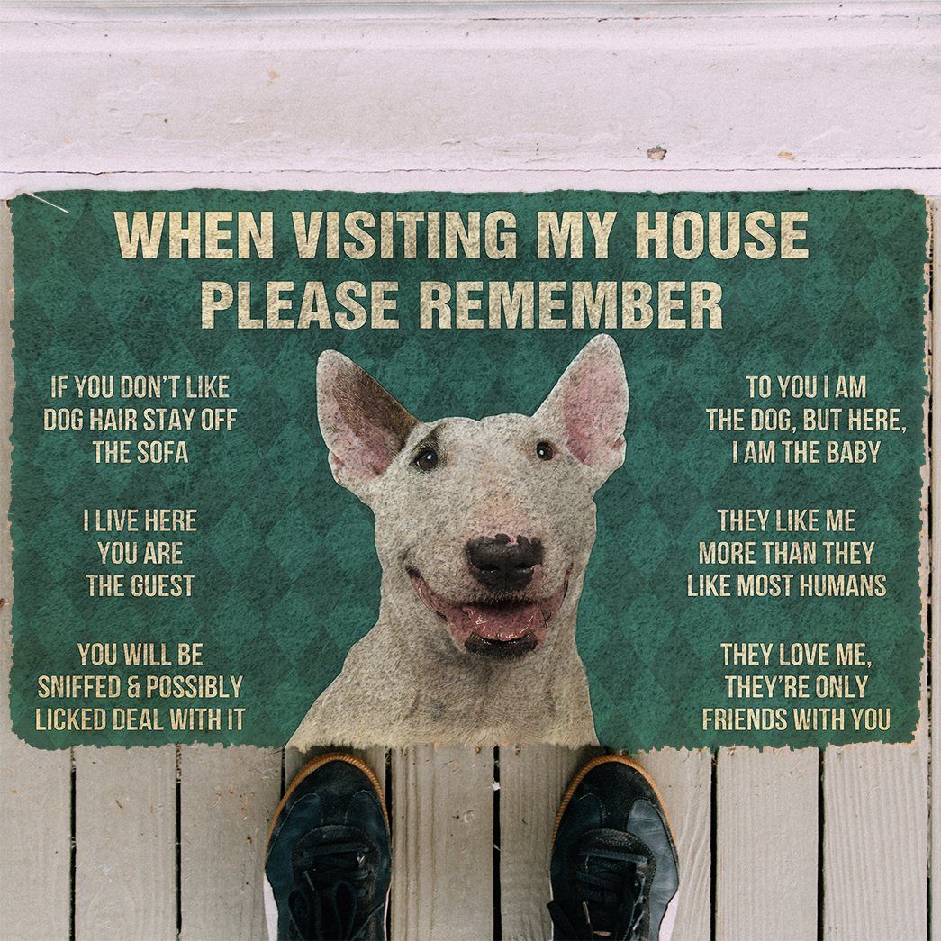 Gearhumans  Gearhuman 3D Please Remember Staffordshire Bull Terrier House Rules Custom Doormat