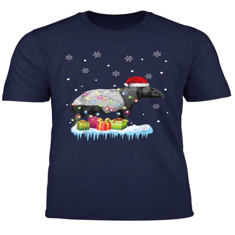 X Mas Tapir Christmas Lights Funny Wild Animal Design Gift T Shirt