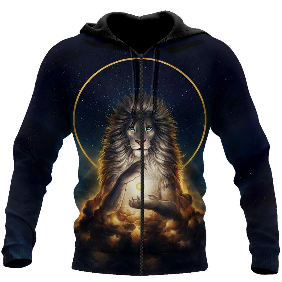 3D Magical Lion God Over Printed Hoodie -TP