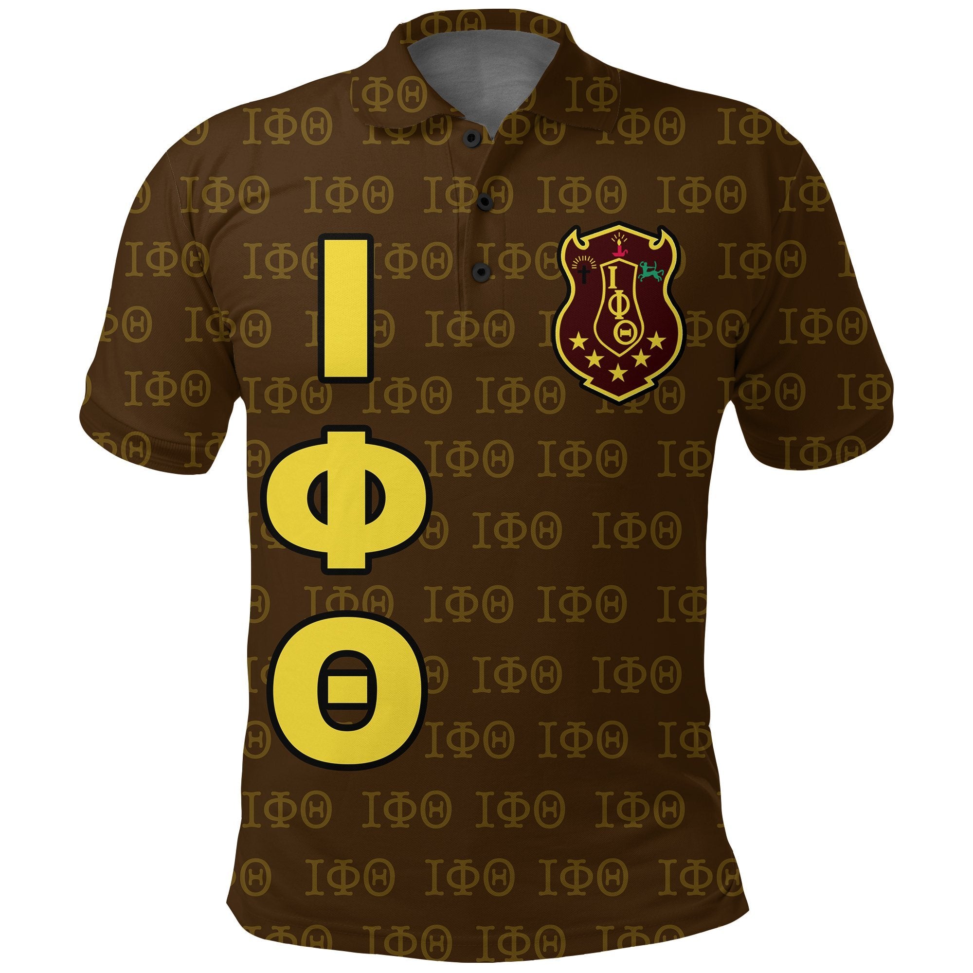 Iota Phi Theta Monogram Patterns Polo Shirt – Lt20