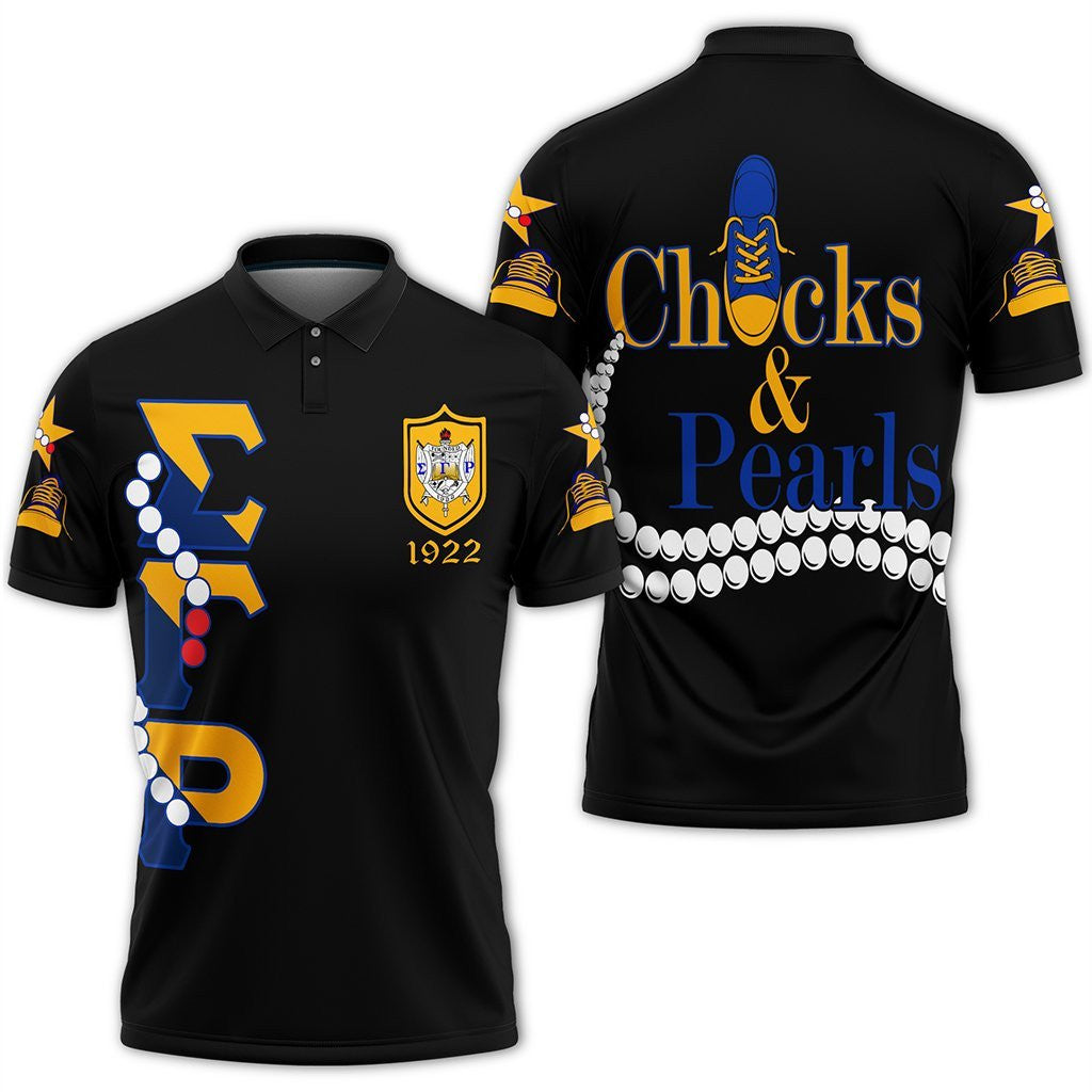 Sorority Polo – Sigma Gamma Rho Pearls K.H Chucks N Pearls Polo Shirt